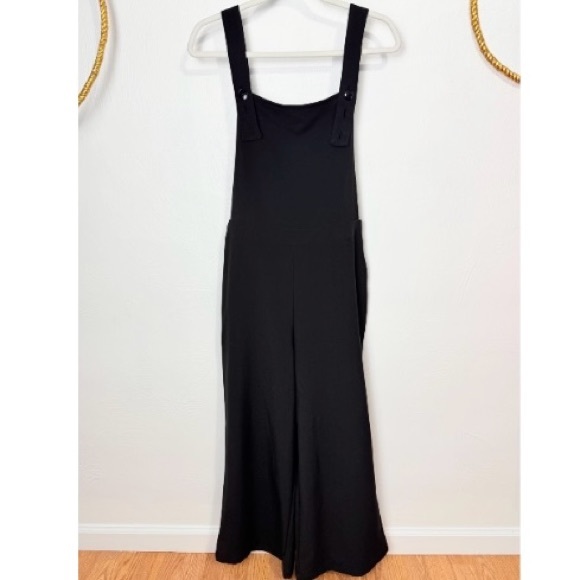 Nasty Gal Wide Leg Dungaree Jumpsuit overalls BLACK size 10 NWT - Picture 5 of 17